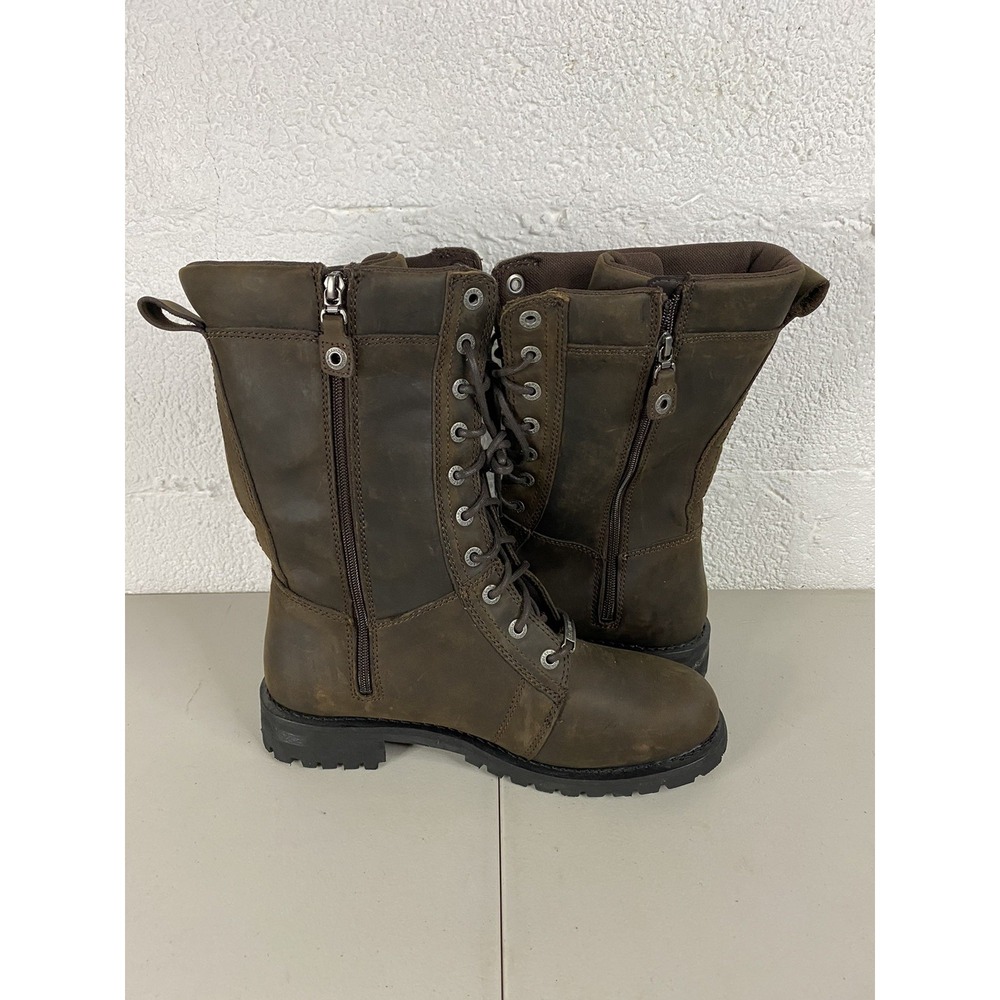 Harley Davidson Boots Women's Size 11M Brown Leather Harnett Lace Up NIB D84473